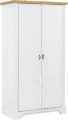 Toledo 2 Door Wardrobe in White and Oak Effect Veneer