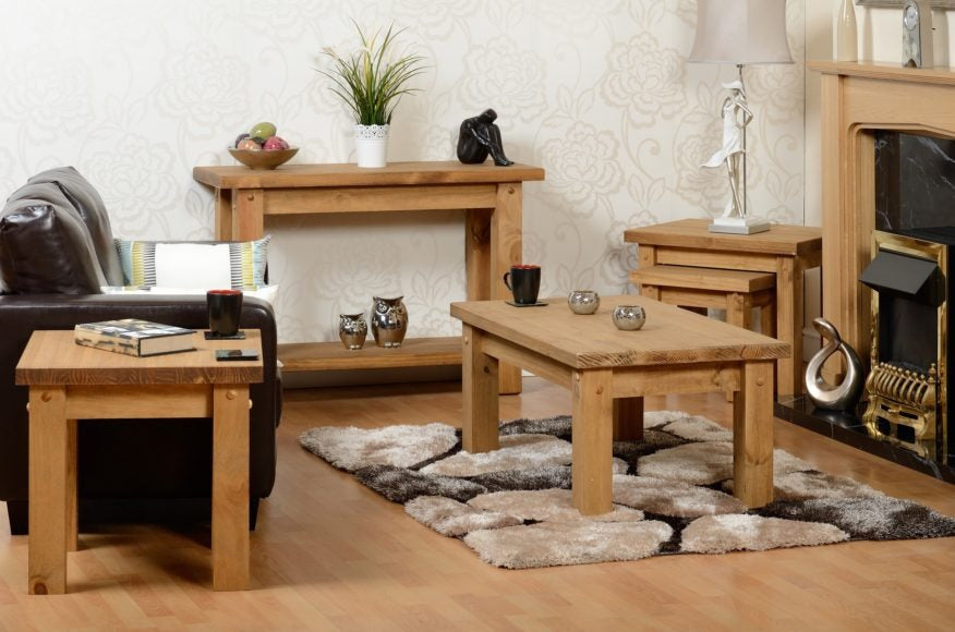 Tortilla Distressed Wax Pine Console Table