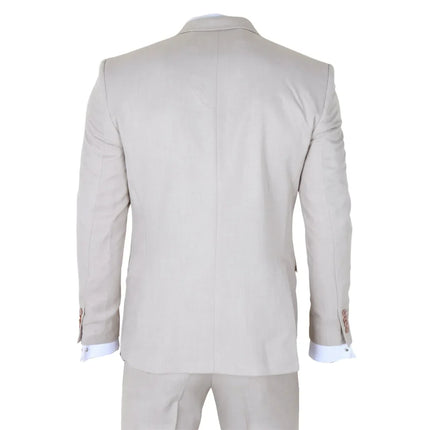 IM1 - Men's Classic Plain Cream 3 Piece Suit