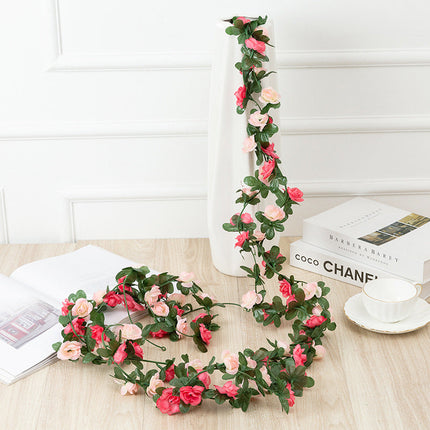 YouYouHuan 2 Pcs Artificial Rose Vine Garland for Wedding & Home Decor