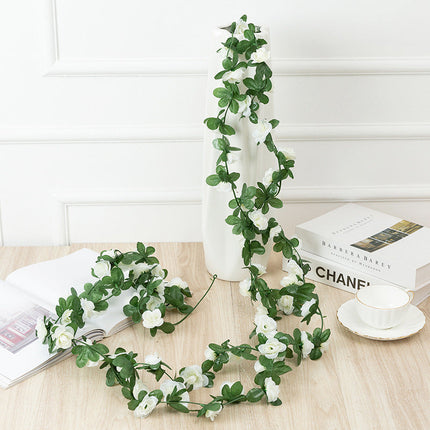 YouYouHuan 2 Pcs Artificial Rose Vine Garland for Wedding & Home Decor