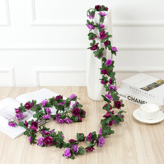 YouYouHuan 2 Pcs Artificial Rose Vine Garland for Wedding & Home Decor