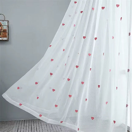 NewWPKIRA Luxury Heart-Shaped Curtains for Home & Office - 1 Panel