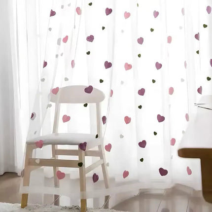 NewWPKIRA Luxury Heart-Shaped Curtains for Home & Office - 1 Panel
