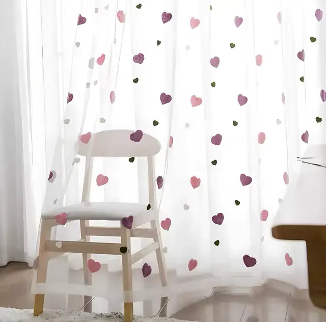 NewWPKIRA Luxury Heart-Shaped Curtains for Home & Office - 1 Panel