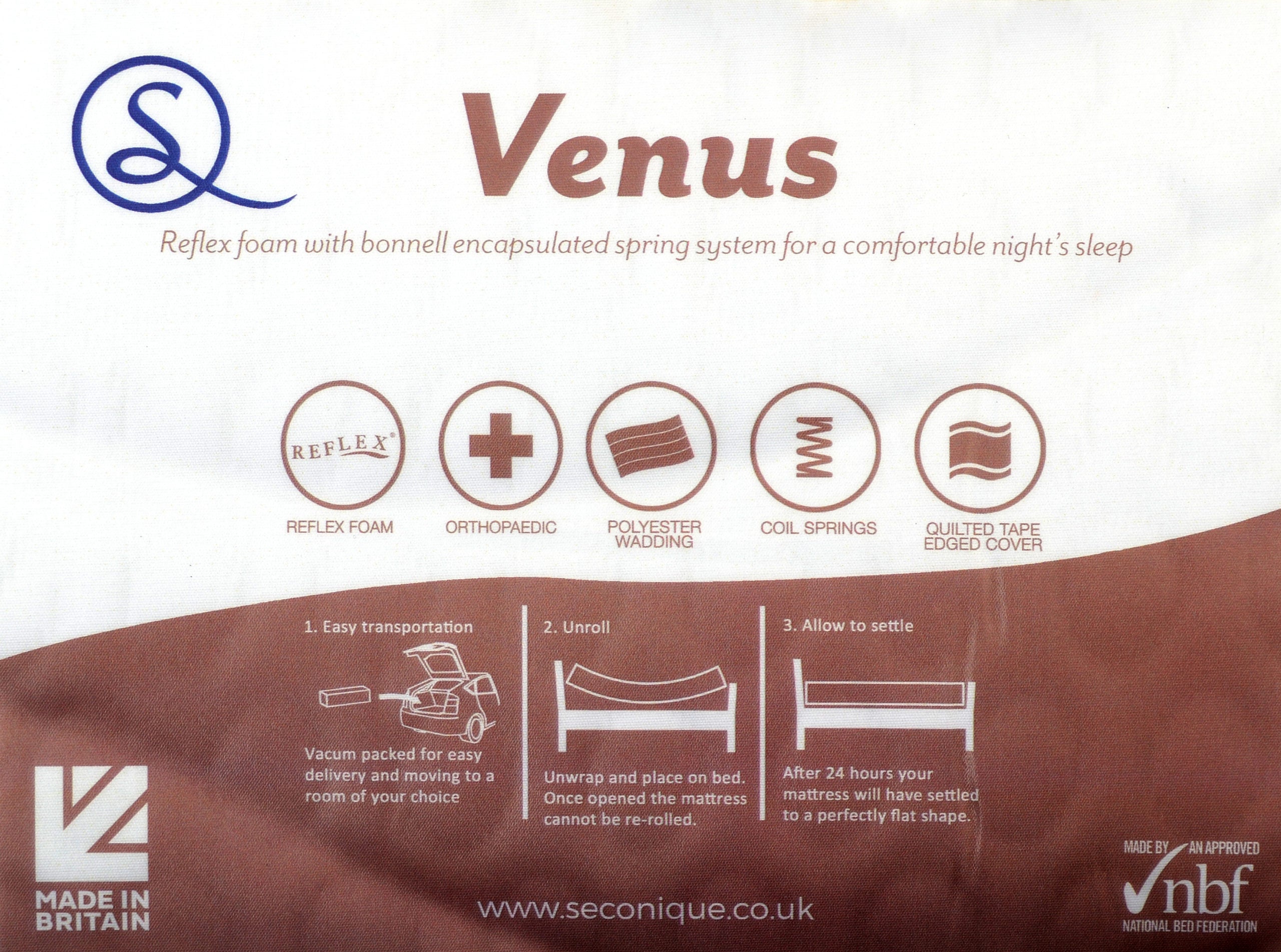 Venus 5' Memory Cool Rolled Mattress