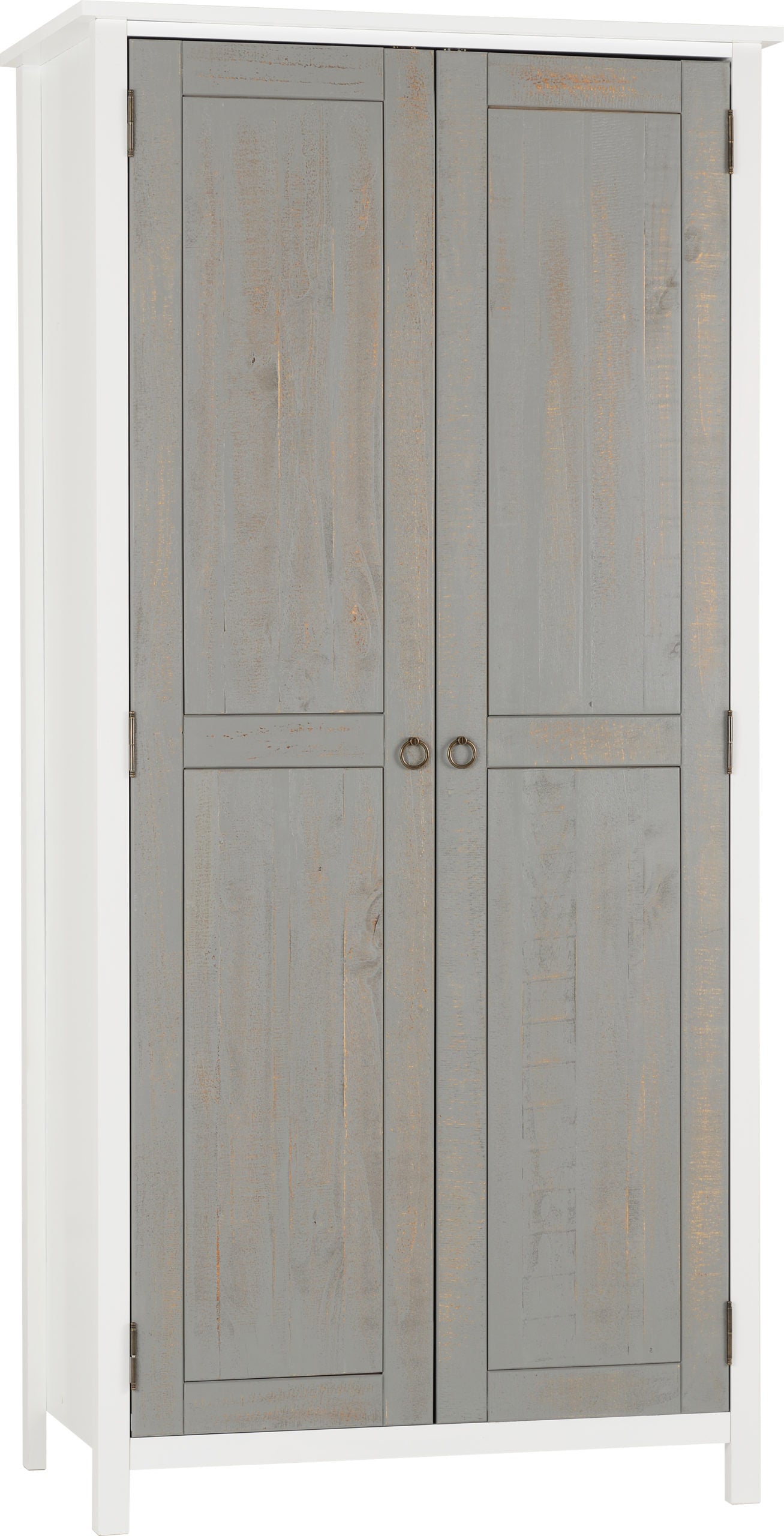 Vermont 2 Door Wardrobe - White/Grey