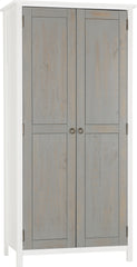 Vermont 2 Door Wardrobe - White/Grey