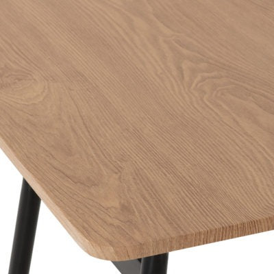 Warren 1+2 Dining Table Set - Russet Oak Effect/Black