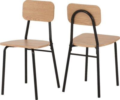 Warren 1+2 Dining Table Set - Russet Oak Effect/Black