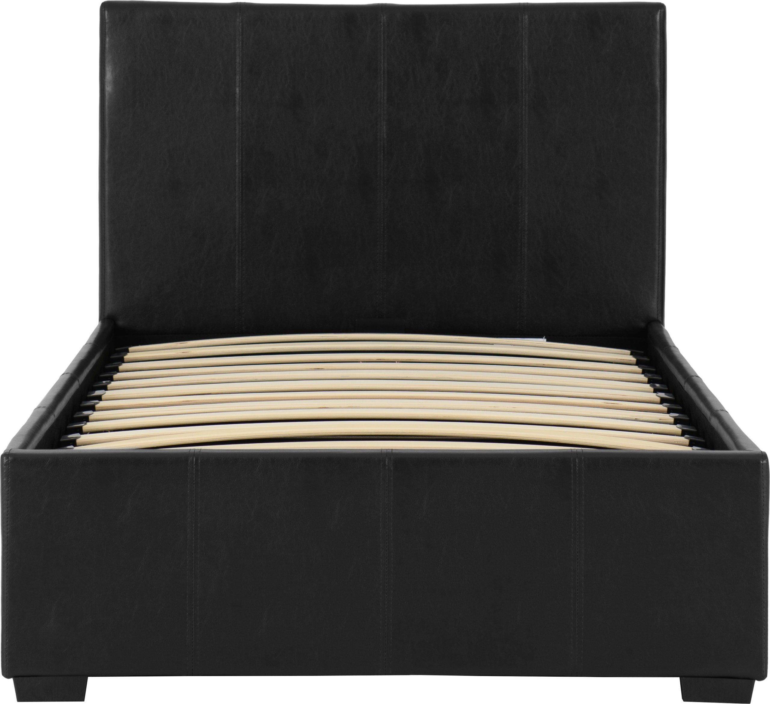 Waverley 3ft Single Gas Lift Storage Bed in Black PU Leather