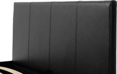 Waverley 5'  Gas Lift Storage Bed Black Faux Leather
