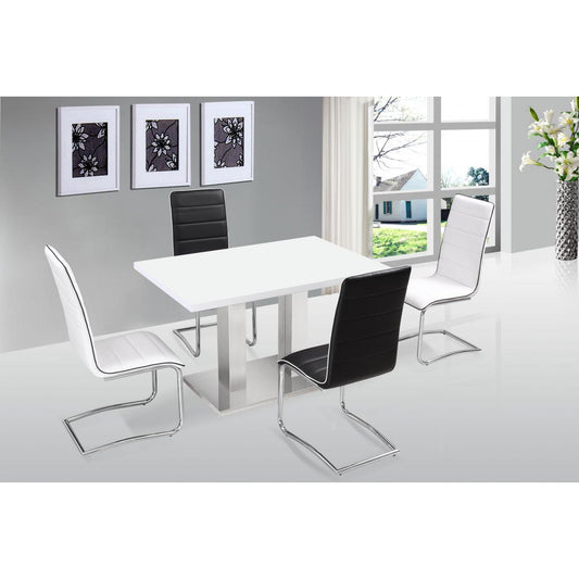 Walton PU Dining Chair Chrome - White