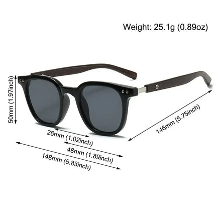 Trendy Retro Wood Grain Sunglasses Polarized UV Protection for Men Women Perfect for Cycling Outdoor Street Photography