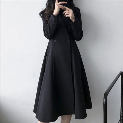 Autumn New Plus Size Women's Long Suit Trench Coat