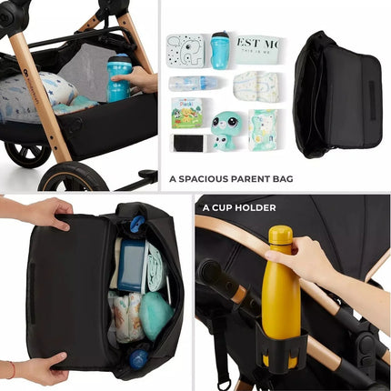 Kinderkraft Esme 3-in-1 Travel System with Mink Pro Car Seat - Moonlight Grey