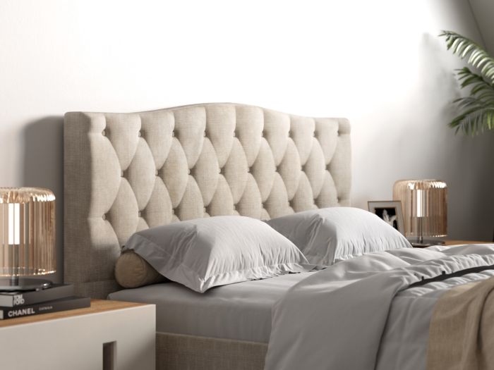 Flair Barkby Fabric Single or Double Bed in Beige Complete with mattress and FREE Delivery