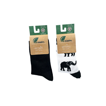 ECO ESSENTIALS ORGANIC COTTON KIDS SOCKS DUO: SCHOOL & SAFARI