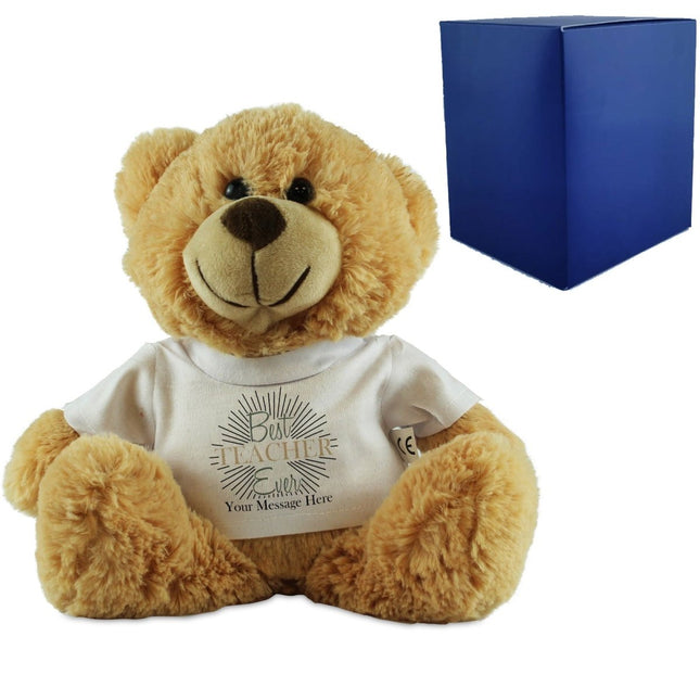 Cream Teddy Bear with Best Teacher Ever Design T-Shirt