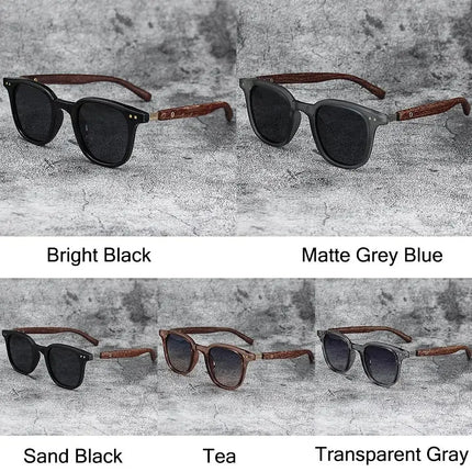 Trendy Retro Wood Grain Sunglasses Polarized UV Protection for Men Women Perfect for Cycling Outdoor Street Photography