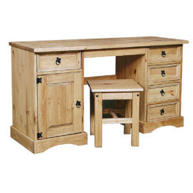 Corona Dressing Table Double 5 Draws & 1 Door & Stool