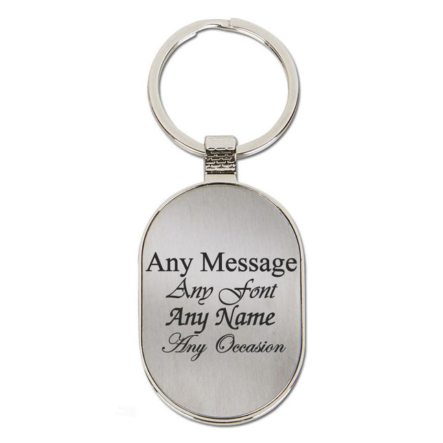 Engraved Large Oval Keyring