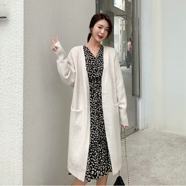 Autumn And Winter Clothing New Loose Mid-length Knitted Coat For Women