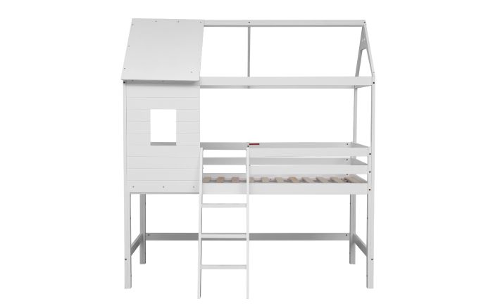 Flair White Wooden Hideaway Treehouse Midsleeper Mattress included