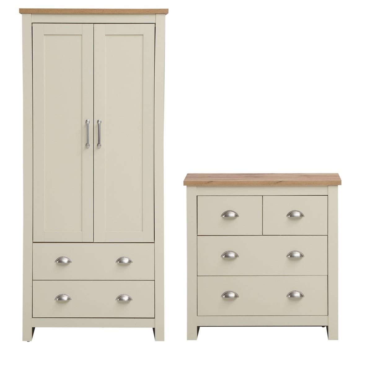 Lisbon 2 Piece Set (2 Door Wardrobe, 2+2 Chest)