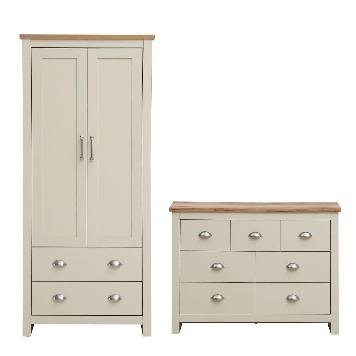 Lisbon 2 Piece Set (2 Door Wardrobe, 3+4 Chest)