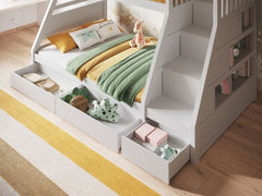 Flair Wooden Lunar Triple Bunk Bed White complete with 2 mattresses and Duvet and Pillow Sets and FREE Delivery