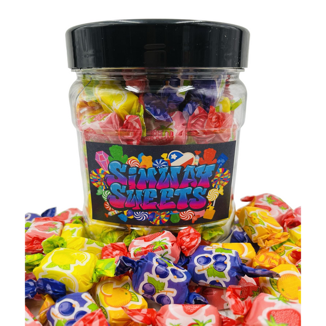 Simway Sweets Jar 725g - Assorted Fruit Chews - Individually Wrapped Sweets - Approximately 82 Pieces