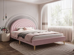 Flair Ava Grey & Pink Boucle Double Bed