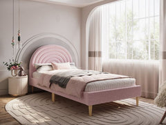 Flair Ava Grey & Pink Boucle Single Bed