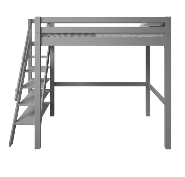 Studio Loft Bed Double High Sleeper in Grey & including Accessories