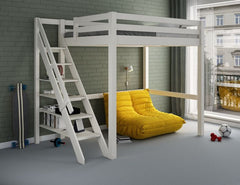 Studio Loft Bed Double White High Sleeper (FSC-Certified) Accessories included