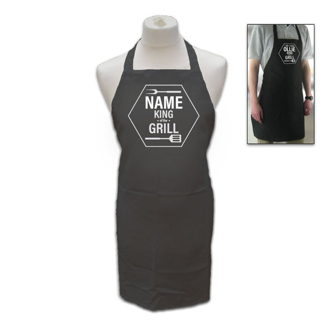 Personalised Black Apron with Name - King of the Grill