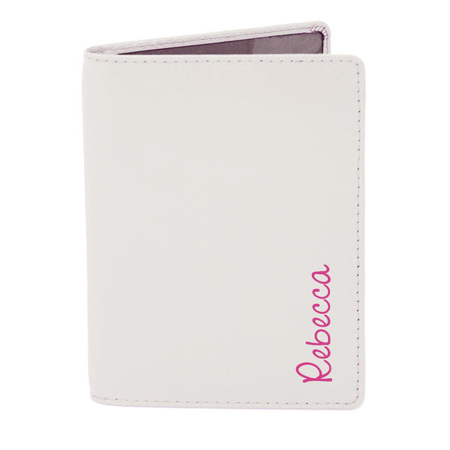 Personalised Pink Name Island Cream Passport Holder