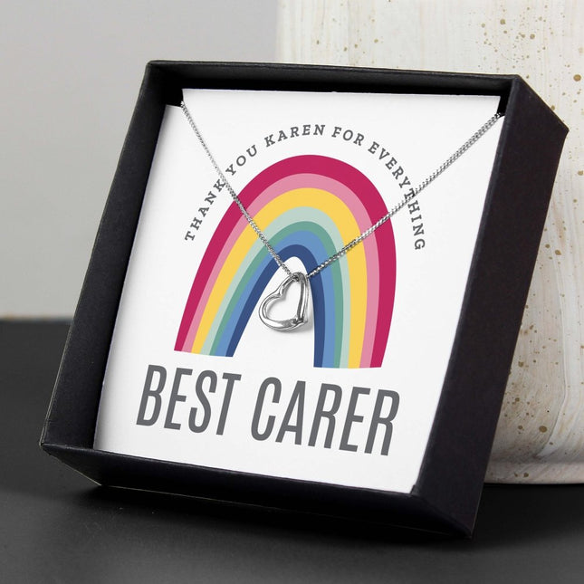 Personalised Rainbow Sentiment Silver Tone Necklace And Box