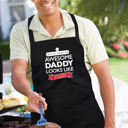Personalised 'This Is What An Awesome... Looks Like' Black Apron