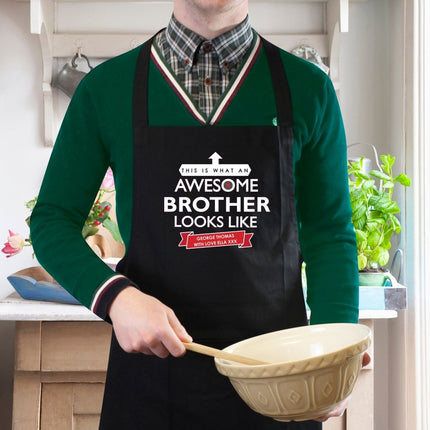 Personalised 'This Is What An Awesome... Looks Like' Black Apron
