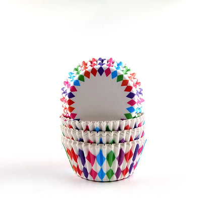 Simple Style Rainbow Heart Shape Solid Color Anti-oil paper Bakeware cake cups