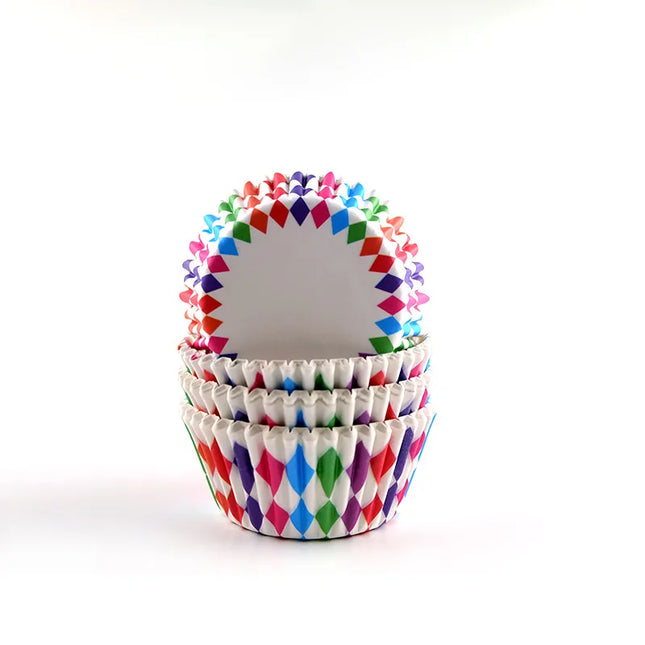 Simple Style Rainbow Heart Shape Solid Color Anti-oil paper Bakeware cake cups