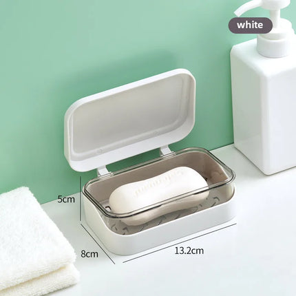 Creative Flip Soap Box Creative Transparent Plastic Drain Box Household Bathroom Balcony Soap Box Dormitory Soap Box
