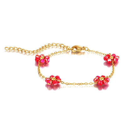 Elegant Simple Style Flower 304 Stainless Steel cable chain Bracelets In Bulk
