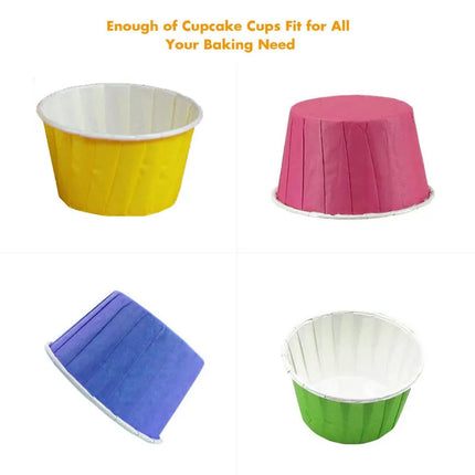 Simple Style Solid Color Coated paper Bakeware cake cups