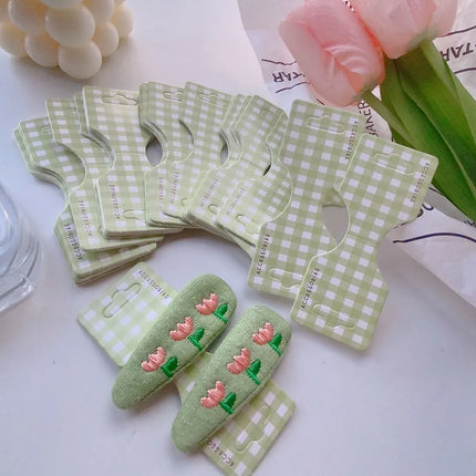 1 Piece Cloth Cute Simple Style Letter Plaid Bow Knot Paper Card