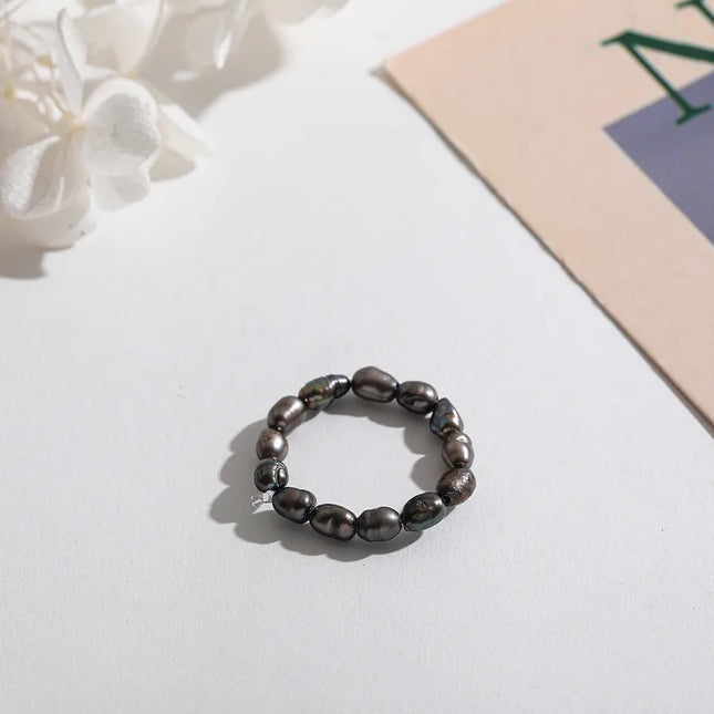 beach round freshwater pearl rings in bulk