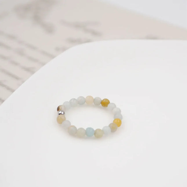 Casual Sweet Artistic Round natural stone Rings In Bulk