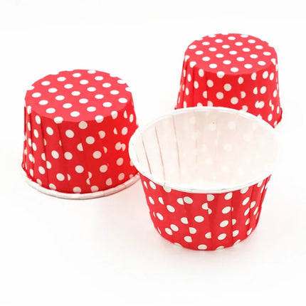 Simple Style Polka Dots Coated paper Bakeware cake cups